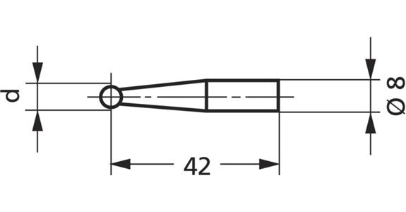 Kugelmesstaster 814 m, Ø 2 mm
