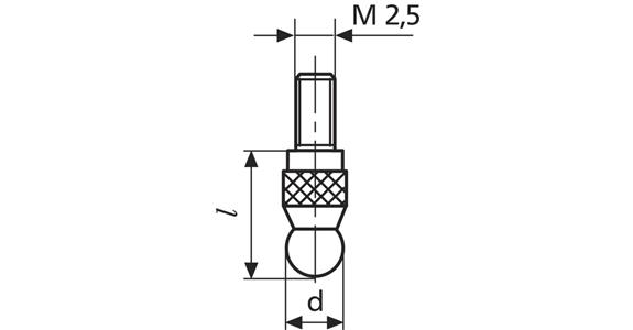 Hartmetall Kugel-Messeinsatz 906 H, Ø 3 mm