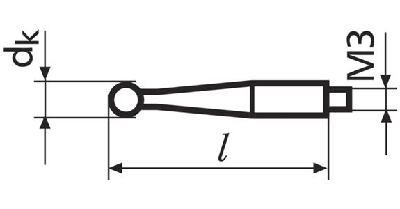 Kugeltaster dk=2,9mm L=24mm