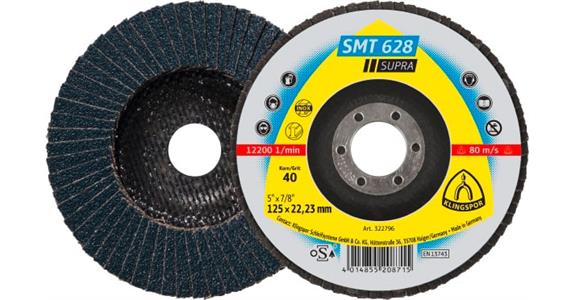 Abrasive flap disc SMT 628, grain 40, 125 x 22.23 mm