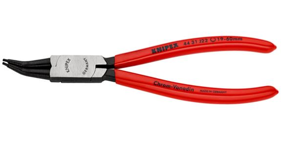 Kleště na pojistné kroužky KNIPEX, J22, 180 mm, 45 stupňů, šikmé, na vnit. kr.