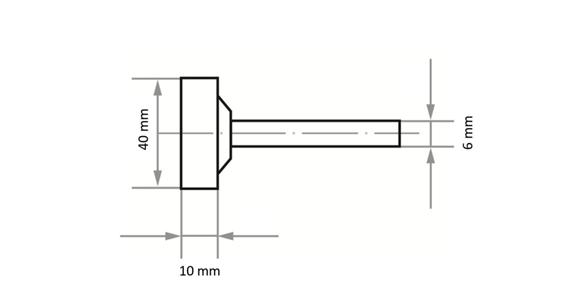 Synthetic resin mounted point, quality NK ZY2 4010.06, NK 24 QU BA. Hard