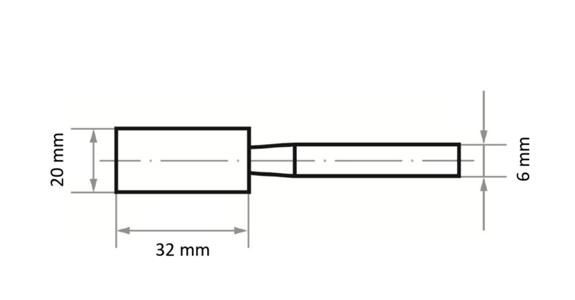 Ceramic mounted point, quality EKR ZY 2032.06, EKR 36 N V 4