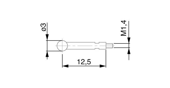 Měřicí dotyková sonda TESATAST, průměr 3 mm, hrot z tvrdokovu, typ Y60 / 3 W