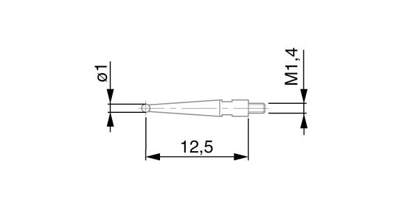 Měřicí dotyková sonda TESATAST, průměr 1 mm, hrot z tvrdokovu, typ Y60 / 1 W