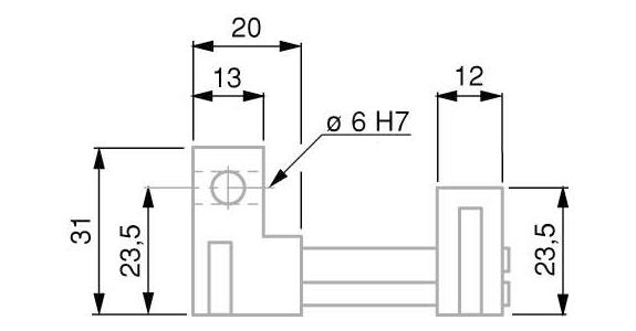 Držák měřicích dotyků TESA VBR se 2 jemně nastavitelnými horiz. otvory, 6 mm