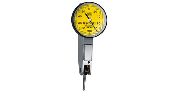 Páčkový úchylkoměr TESATAST, stupňování 0,002 mm, průměr 28 mm, v pouzdru, 1810009