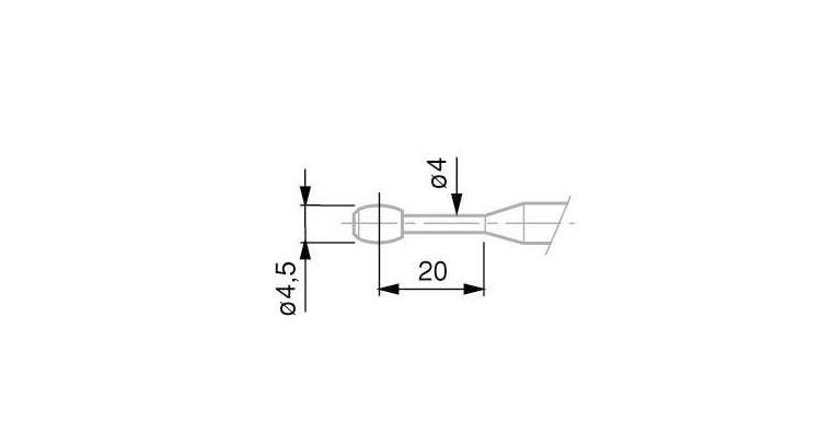 1001330488 Měřicí dotyk TESA, soudečkový, 4,5 mm (pro M6–M48)
