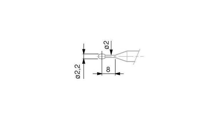 1001330487 Měřicí dotyk TESA, soudečkový, 2,2 mm (pro M3–M16)
