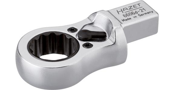 Otevřený očkový ráčnový nástrčný nástroj HAZET, 21 mm, s nástr.čtyřhr., 14x18 mm