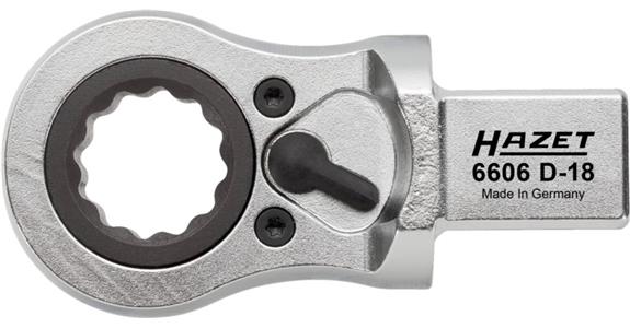 Otevřený očkový ráčnový nástrčný nástroj HAZET, 18 mm, s nástr.čtyřhr., 14x18 mm
