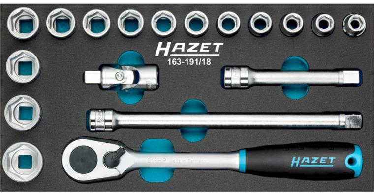 1001208800 socket wrench set 18-piece 1/2 inch external hexagon traction profile