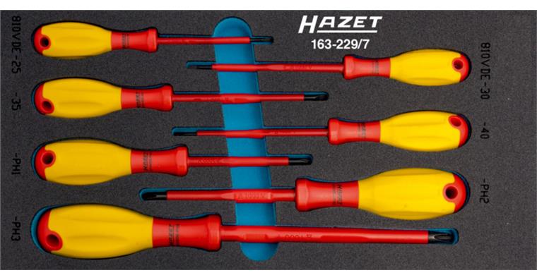 1001209313 Screwdriver set VDE 7-piece PH1-PH3 slotted 0.4x2.5-0.8x4 ∙