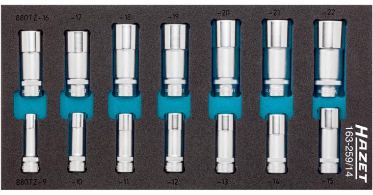 1001209530 socket wrench insert set 14-piece 3/8 inch external double hexagon 9-22