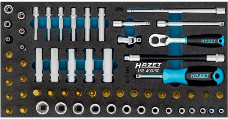 1001211233 socket wrench set 60-piece 1/4 inch 163-490/60