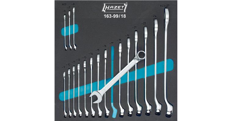 1001208318 ratchet ring wrench set 18-piece hexagon traction profile 6-27