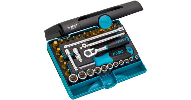 1001203143 Socket wrench set 854-1 Square 1/4 inch (6.3 mm) 33 tools