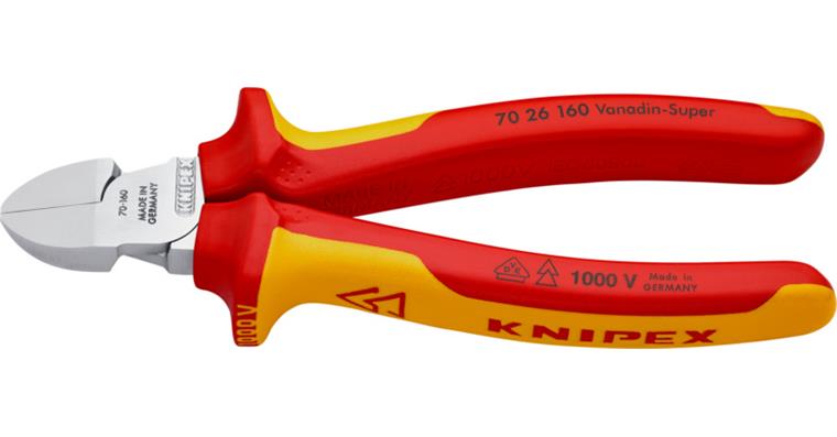 1057457105 Boční štípací kleště,VDE, 160 mm, na měkké dráty, chrom, 2K rukojeti