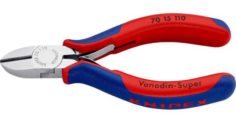 1001600077 Boční štípací kleště na elektroniku,110 mm, tenká hlava s fazetou