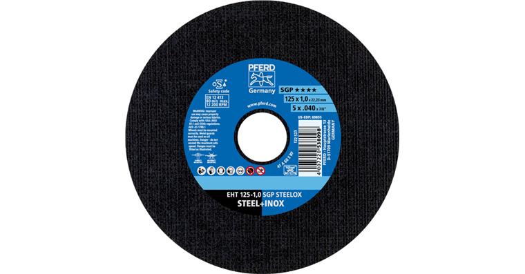 1044833106 Řezné kotouče SGP STEELOX, OCEL/NEREZ, EXTRA tenké, 125 x 1,0 x 22 x 23 mm