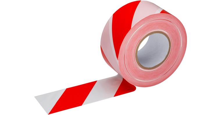 1001209619 foil barrier tape red / white blocked 200-3