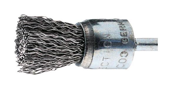 Wire end brush with shank dia. 20.0mm, INOX wire dia. 0.50mm, wire eff. L=25mm