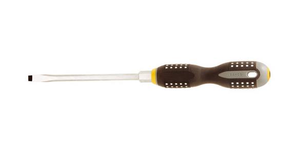Workshop slotted screwdriver, 3-component handle, hex shoulder, 2.0x12.0x200 mm