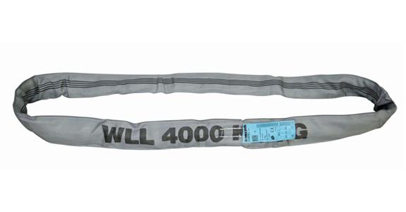 Round sling, polyester, load 4000 kg, length 1.5 m, EN1492-2, grey