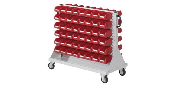 Trolley 890x1000x500mm double-sided with easy-view storage bins 96xsz7