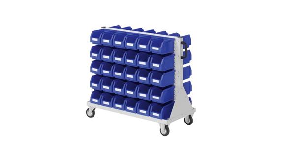 Trolley 890x1000x500mm double-sided with easy-view storage bins 60xsz6
