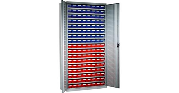 Úložná skříň V1950DxŠx1000xH410 mm včetně 136 boxů RAL 7035