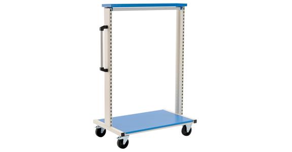 Vozík na vybavení CNC 990x610x1450 mm prázdný se spodní úl. policí RAL 7035/5010