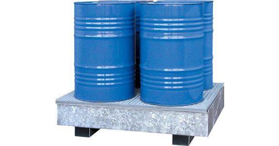 Collection tray 1250x820x340 for 2 drums, zinc-plated, load 500 kg