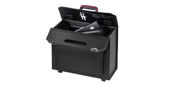 Pilot case cowhide with combination lock 425x180x335 mm empty, rollable