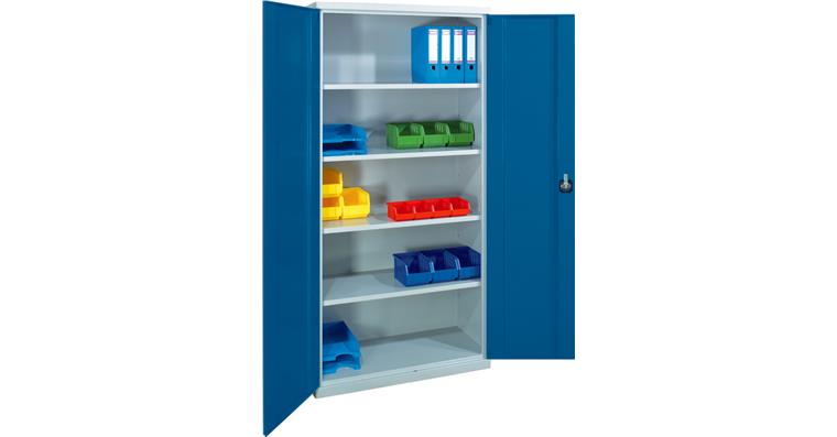 1095011899 Skříň s dvoukřídlými dveřmi, V x Š x H 1 950 x 950 x 450 mm, RAL 7035/5010