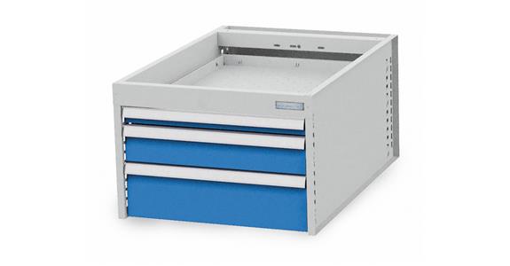 Závěsný blok zásuvek Š555xH736xV208 mm, 3 zásuvky RAL7035/5012