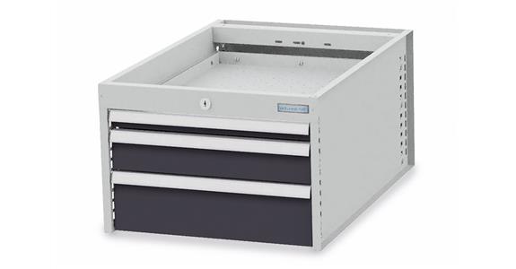 Závěsný blok zásuvek Š555xH736xV208 mm, 3 zásuvky RAL7035/7016