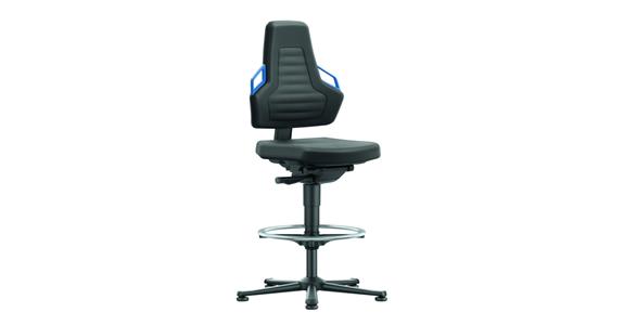 Otoč. prac. židle Nexxit 3 výš. sedáku 570–820mm s kluzy Supertec modrá rukoj.