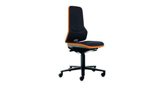 Otoč. prac. židle Neon 2 výška sedáku 450–620mm čaloun. s kol. oranž. flexi pás