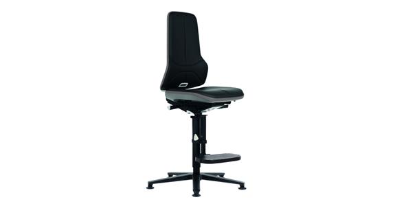 Otoč. prac. židle Neon 3 výška sedáku 590–870mm um. kůž. kluzy šedý flexi pás