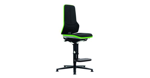 Otoč. prac. židle Neon 3 výška sedáku 590–870mm Supertec kluzy zelený flexi pás