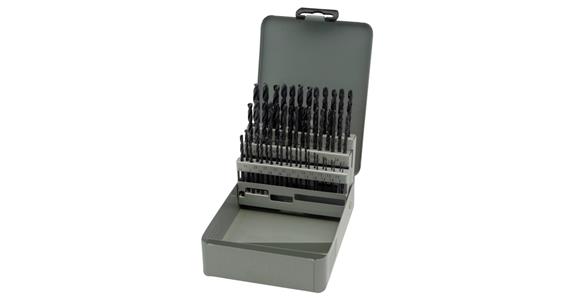 Sada spirálových vrtáků HHW DIN 338 HSS typ N prům. 1–6,0 mm v boxu
