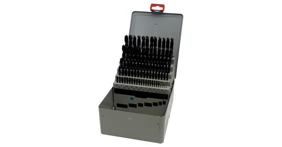 Sada spirál. vrtáků DIN 338 typ N HSSE, brouš., v boxu 2–10 mm, krok 0,1 mm