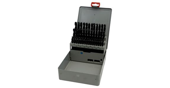 Sada spirál. vrtáků DIN 338 typ N HSSE, brouš., v boxu 1–6 mm, krok 0,1 mm