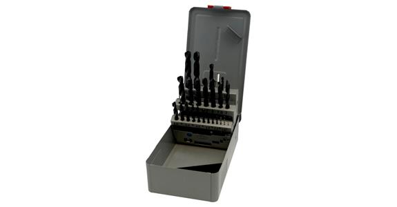 Sada spirál. vrtáků DIN 338 typ N HSS-E, brouš., v boxu 1–10,5 mm, krok 0,5 mm