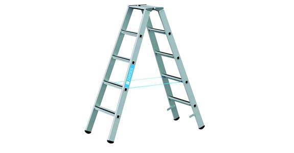 Step ladder 2x5 steps working height 2.80 m ladder length 1.42 m