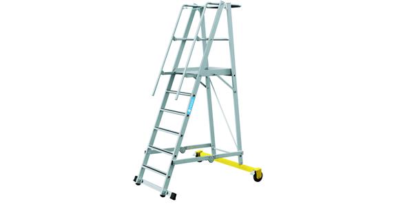 Mobile platform steps, folding, 6 rungs, platform height 1.60 m