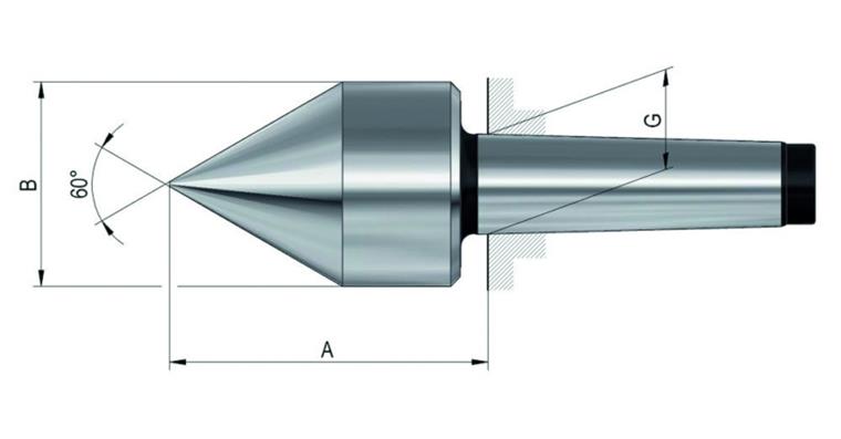 1024300104 Otočný středící kužel, upínání MK 5, vel. 275, ostrý, 60°