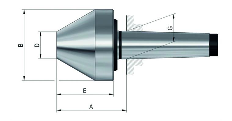 1024501106 Otočný středící kužel, upínání MK 5, vel. 173b, tupý, 60°