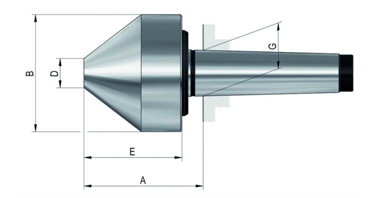 1024502104 Synchronní hnaný samostředicí kužel RÖHM, tupý, MK 3, 75°, Ø 120 mm